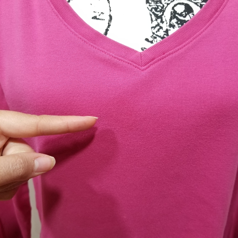 TOMMY HILFIGER V-Neck Sweater Color Pink, SIZE XL/TG. - Picture 6 of 14